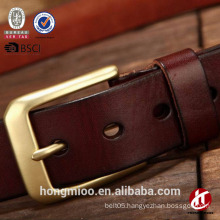 Hongmioo Full grain brass buckle belts brown belts